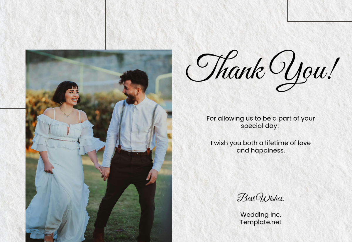 couple handing thank-you envelope to wedding planner at reception