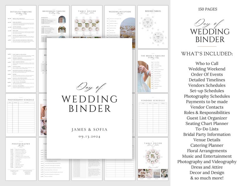 two wedding coordinators reviewing binder and timeline together